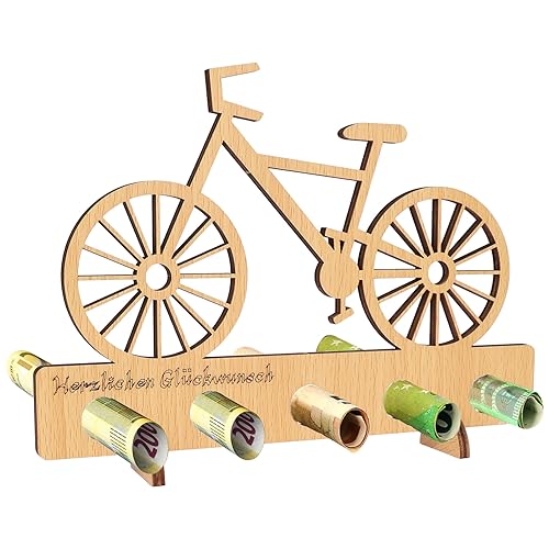 TAKUZA Geldgeschenk Fahrrad Holz, Geldgeschenk für Radfahrer, Originelle Fahrrad Geschenk, Fahrrad Deko Geldgeschenk Holz, Geschenke Geldgeschenk für Familie, Freunde, Liebhaber. von TAKUZA