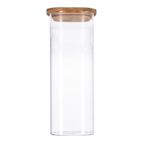 TALK-POINT Vorratsdosen aus Glas mit Bambusdeckel, Vorratsgläser, Glasbehälter | 550 ml - 2500 ml | luftdicht, Spülmaschinenfest, Mottensicher (2200 ml) von TALK-POINT