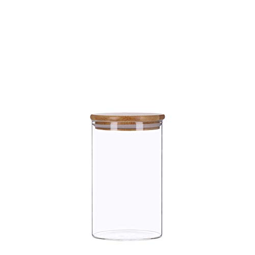 TALK-POINT Vorratsdosen aus Glas mit Bambusdeckel, Vorratsgläser, Glasbehälter | 350 ml - 2200 ml | luftdicht, Spülmaschinenfest, Mottensicher (1000 ml) von TALK-POINT