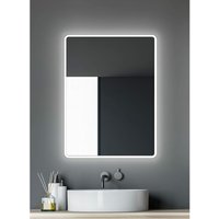 Talos Moon Badspiegel mit Beleuchtung � LED Badezimmerspiegel 80x60 cm � LED Spiegel mit umlaufenden Raumlicht � Spiegel mit Lichtfarbe neutralwei� � von TALOS