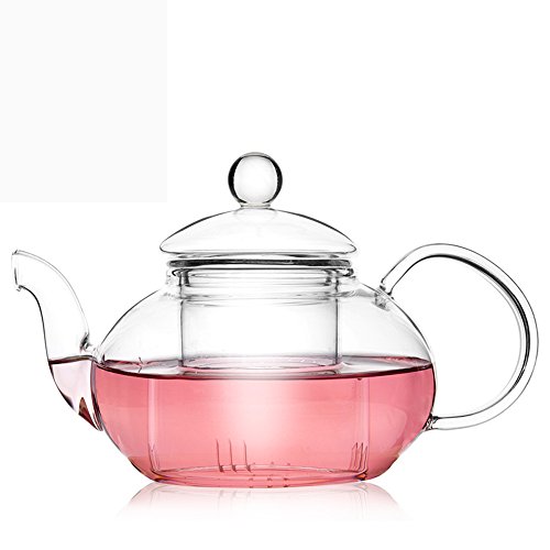 TAMUME 600ML Klassische Art-Glasteekanne mit Infuser Glassieb und Kappe von TAMUME