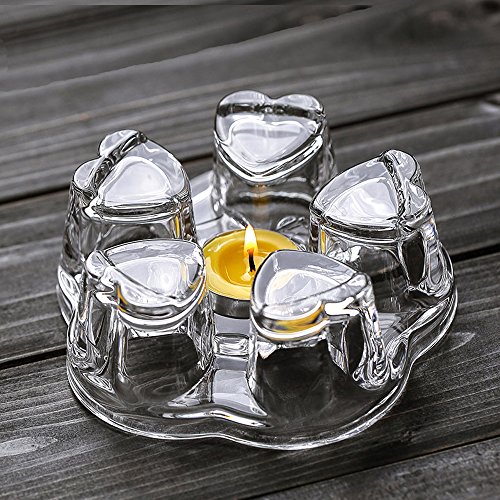 TAMUME Stövchen aus kristallklarem Glas, stabiler Halter für Teelichthalter für Teekanne (400-1200 ml) – Groß (weiß) von TAMUME