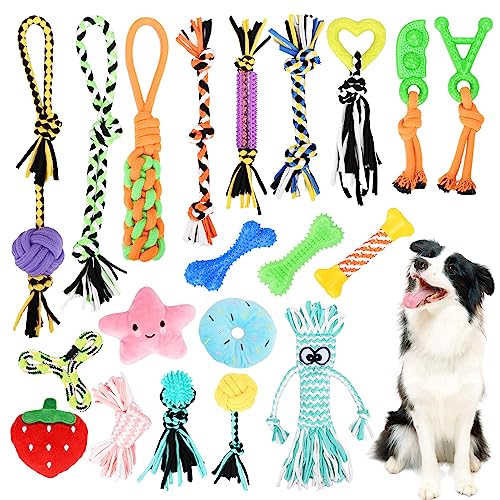 TAVADA Hundespielzeug,20 Stück Hundespielzeug Kauspielzeug,Interaktives Pet Rope Spielzeug,Seil Ball Hunde Robuste Zähne ​Kauen Langlebig Spielzeug für Kleine Große Mittelgroßen Hund von TAVADA
