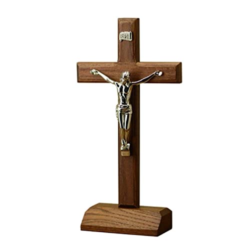 Kreatives Jesus stehendes Kruzifix-Tisch mit Holzkreuz für Jerusalem, Heiliges Land, christliches Geschenk Israel von TEBI