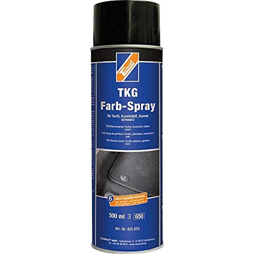 TECHNOLIT TKG-Farbspray 500 ml, für Teppich, Kunststoff, Gummi, Textil, Fußmatten, Farbe:schwarz von TECHNOLIT