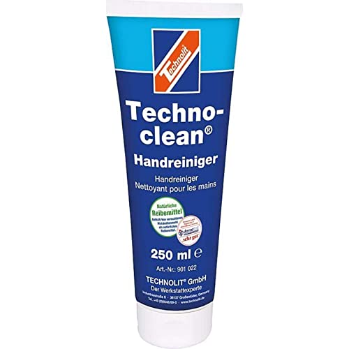 TECHNOLIT Technoclean-Tube 250 ml, Handreiniger, Handwaschpaste, natürliches Reibemittel, rückfettend von TECHNOLIT