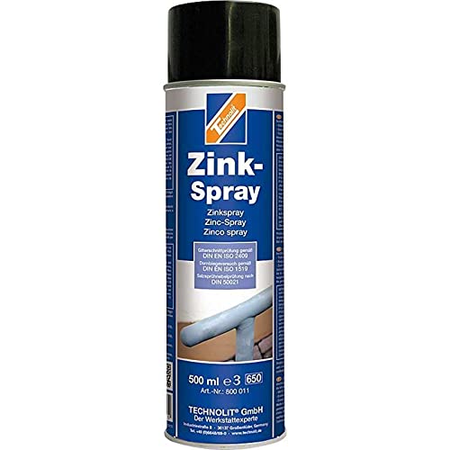 TECHNOLIT Zink-Spray 500 ml grau, Zinkspray Zinkfarbe Rostschutz Punktschweißfarbe leitfähig von TECHNOLIT