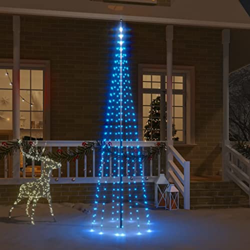 Saisonale & Feiertagsdekorationen Weihnachtsbaum auf Fahnenmast blau 310 LEDs 300cm Haus & Garten von TECHPO