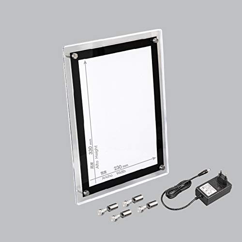 LED Acryl Rahmen, HD Weiß, Größe 40CM X 30CM, 7W 6400K, Geeignet für Home Frames, Werbung Rahmen für Geschäfte, kann auch als Geschenk verwendet werden von TECNOLUX EURO
