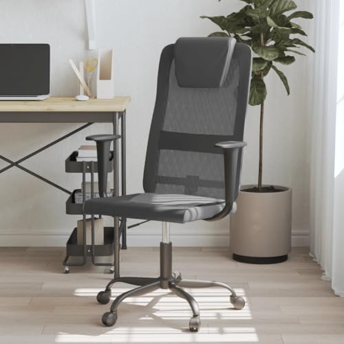 TEKEET Furniture Home Tools Bürostuhl, Grau und Schwarz, Netzstoff und Kunstleder von TEKEET