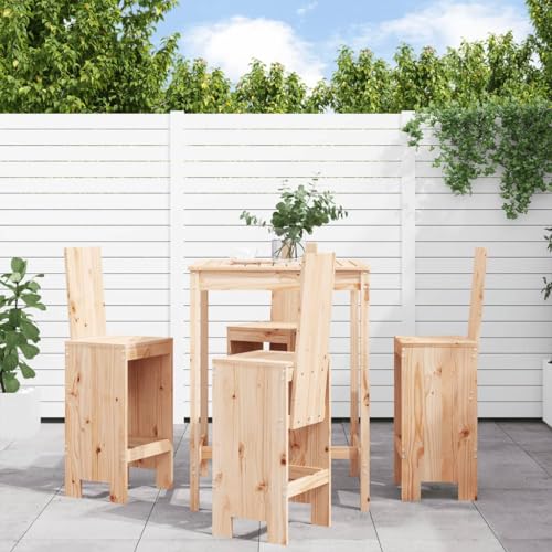 TEKEET Outdoor Möbelsets 5-teilig Garten Bar Set Massivholz Kiefer Möbel von TEKEET