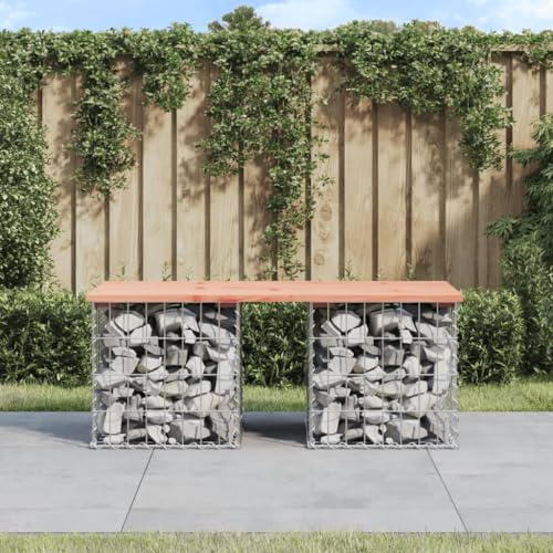 TEKEET Outdoor Sitzbank Gartenbank Gabion Design 103x44x42cm Massivholz Douglas Möbel von TEKEET