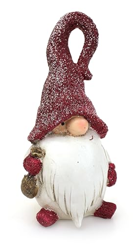 TEMPELWELT Deko Wichtel Figur Gnom 16 cm, Polystein rot weiß, lustige Wichtelfigur Zwerg Winter Weihnachten Winterdeko Winterwichtel… von TEMPELWELT