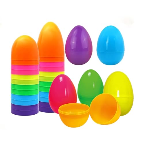 24 Stück Ostereier Plastik, Ostern Plastikeier überraschungseier, Kinder überraschungsei Ostern kinderüberraschungseier, Zum Füllen von Süßigkeiten und Kindergeschenken an Ostern (7cm*5cm) von TERJBG