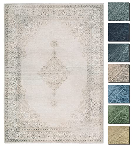 Kelim Vintage Teppich Laufer Sand 80 X 145 cm, Waschbar Boho Teppich Super Soft, Moderner Kurzflor Teppich von TESSO LIVING