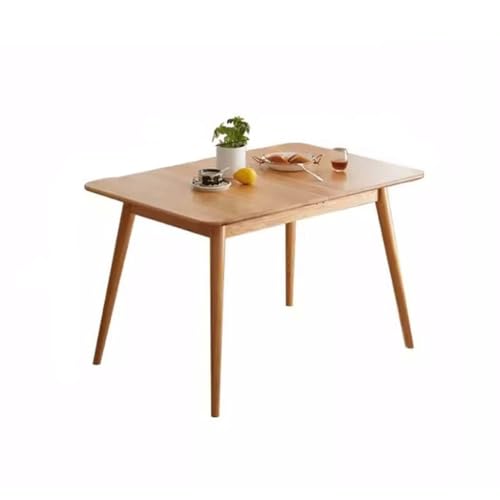 Esstisch-Set für 6 Personen Massivholz-Esstisch Nordic Home einziehbarer langer Tisch moderner minimalistischer Restauranttisch Konferenztisch Kartentisch und Stühle aus Holz ( Size : M:(120*140)*80*7 von TEXBOOK