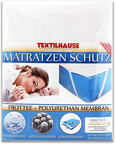 TEXTILHAUSE - Wasserdicht Matratzenschoner 80 x 190 x 30 | Inkontinenzauflage Unterlage 80x190 | Matratzenbezug 80x190cm Matratzenauflage 80 x 190cm, White von TEXTILHAUSE