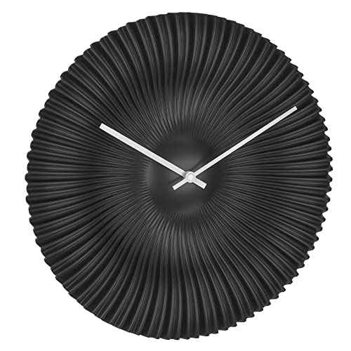 TFA Dostmann Design-Wanduhr Rokoko, 60.3031.01, analog, exklusiv für TFA designt, extravagant, modern, Quarzuhr, schwarz-matt, 33 cm von TFA Dostmann