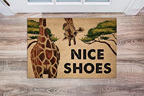 TIANTURNM Fussmatte Aussen Haustür Fußabtreter Giraffe Fußmatte - Schöne Schuhe Fußmatte Willkommensmatte Dekor deko Wohnzimmer 20"x32" von TIANTURNM
