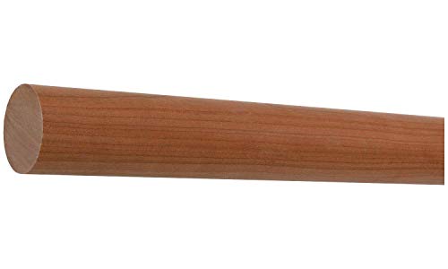 Montagefertiger Kirschbaum Holz Treppe Wand Handlauf/Geländer/Rundholz/Stange/Griff lackiert Ø 42 mm mit bearbeiteten Enden ohne Handlaufhalter 700 mm / 70 cm / 0,7 m gekappt (sägerau) von TIBU