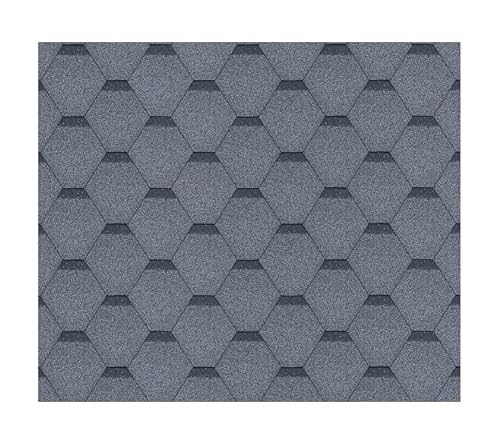 TIMBELA Bitumenschindeln-Set Hexagonal Rock H334GREY, Grau Bitumen-Dacheindeckung M334 für Gartenhaus von TIMBELA