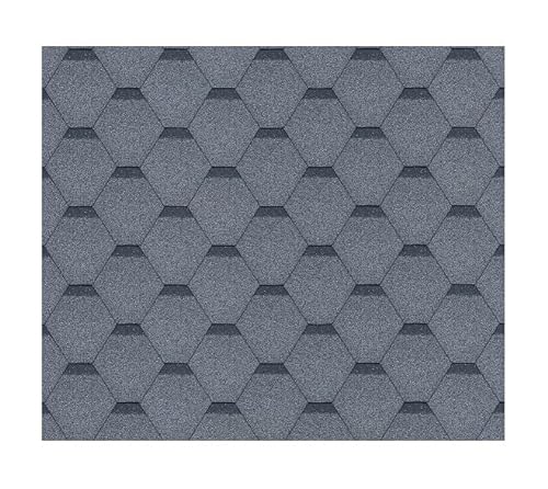 TIMBELA Bitumenschindeln-Set Hexagonal Rock H367GREY, Grau Bitumen-Dacheindeckung M367 für Gartenhaus von TIMBELA