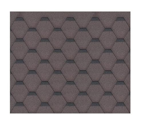 TIMBELA Bitumenschindeln-Set Hexagonal Rock H331BROWN, Braun Bitumen-Dacheindeckung M331 für Gartenhaus von TIMBELA