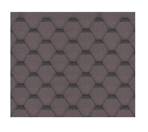 TIMBELA Bitumenschindeln-Set Hexagonal Rock H505BROWN, Braun Bitumen-Dacheindeckung M505 für Gartenhaus von TIMBELA