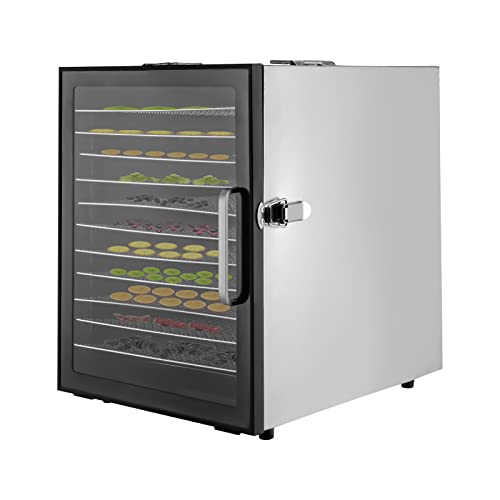 Dörrautomat Edelstahl Gefriertrockner Freeze Dryer Dehydrator Food Dryer Dörrgerät Dörrautomat Groß Obst Trockengerät Gefriertrockner Für Zuhause Trockenschrank, 30-90℃, 12 Edelstahl-Dörrtabletts von TIXBYGO