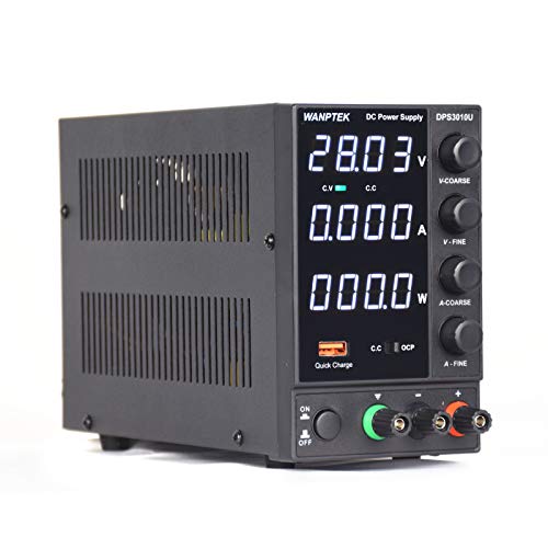 Labornetzgerät Variable 0-30V 0-10A 300W DC Netzgerät Stabilisiert LED Digitalanzeige Labornetzteil Netzteil Regelbar AC 220V 50H, die Spannung, Strom und Leistung gleichzeitig anzeigen können von TIXBYGO