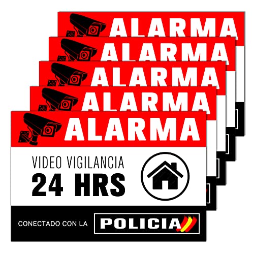 Cartel Videoüberwachung - Alarmschild - Videoüberwachung Bereich - Polizeiwarnung 30 x 20 cm PVC (5 Stück) von TK THERMALKING