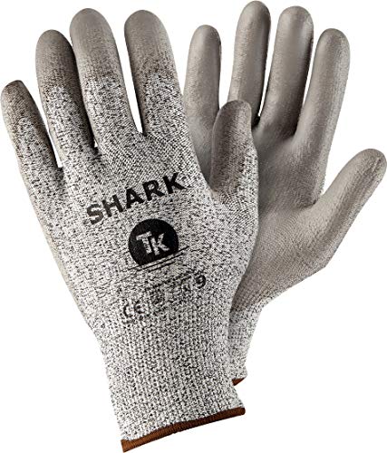 TK Shark - 12 Paar - Schutzhandschuhe Schnittschutz Schnittfeste Handschuhe für Küche Gartenbau Baustelle Klettern: ISO, CE PSA CAT II, EN 420, EN 388 (4543C) - Gr. 9 von TK