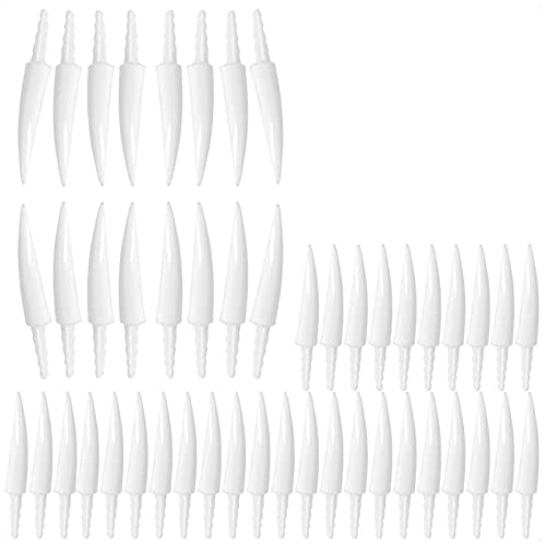 48x Deko-Zähne für Kürbis - Kunststoffzähne zum Verzieren von geschnitzten Kürbissen - schaurige Kürbisdekoration - Accessoire für Halloween-Dekoration (48 Stück - weiß) von TK28MN