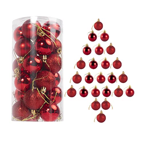 Weihnachtskugeln Glas 4cm Christbaumkugeln Farbe rot von TK28MN