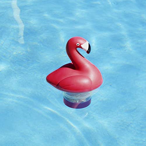TKTTBD Dosierschwimmer - Pool Chlordosierschwimmer Schwimmender Chlorspender Für Innen- Und Außenpools Whirlpool Tier Förmiger Chlortabletten Halter Bad Spa Aquarium (Flamingo) von TKTTBD