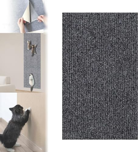 DIY Climbing Cat Scratcher Mat,Trimmable Wall Mounted Cat Scratcher Climber Pad,Self-Adhesive Cat Scratching Carpet,Removable and Reusable Furniture Protector for Couch,Wall,Bed (Dark Gray,30x100cm) von TMERIC