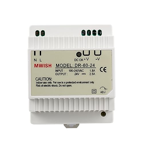 TMEZON DR-60-24 Transformator Netzteil Elektrisch DIN 100-240VAC / 1.8A 24V / 2.5A Netzteil Professioneller Gebrauch von TMEZON