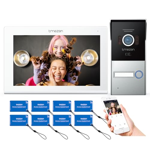TMEZON WLAN Video Türsprechanlage 2-Draht,Gegensprechanlage System mit 1080P Türklingel,7 Zoll IP Touchscreen Monitor,APP/Swipe Card Unlock,Snapshot/Aufnahme,2-Wege-Audio,Bewegungsmeldung von TMEZON
