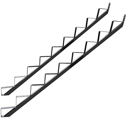 9 Stufen Treppenrahmen Stahl-Treppenwange Treppenholm Geschosshöhe 167cm / RAL 7016 Anthrazit-Grau/Ideal für den Einsatz im Innen und Außenbereich von TMM