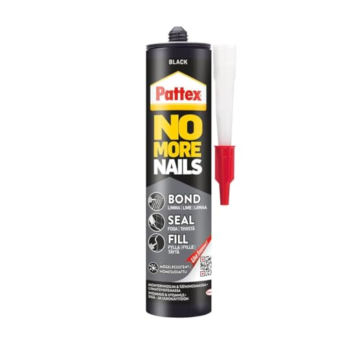 PATTEX Bond-Seal-Fill Schwarz 280ml – Das All-in-One Dichtmittel für mühelose DIY-Projekte. Vielseitig und effizient, der unverzichtbare Begleiter für Heimwerker (1) von TMPpro