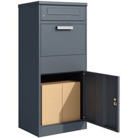 Paketkasten Anthrazit 500 x 370 x 1120 mm, Paketbox Zuhause, private Paketannahme passend für Pakete und Päckchen, Standbriefkasten Stahl - anthrazit von TOBOLI