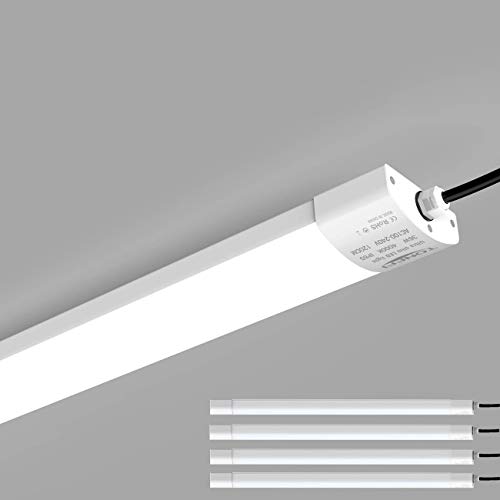 TONFFI 4er LED Feuchtraumleuchte 36W 120cm für Bad Keller Garage Feuchtraum Warenhaus, LED Wannenleuchte Feuchtraumlampe Werkstattlampe Röhre, Neutralweiß 4000K Wasserfest IP65 von TONFFI