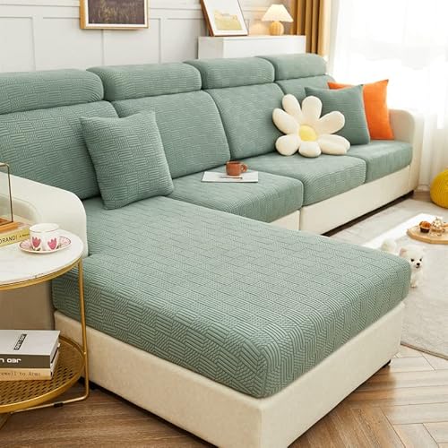 TOPCHANCES Sofa Sitzkissenbezüge - Universal Stretch Sofa Schonbezüge Couch Sitzbezug L-Form, Weich Sofasitzbezug Couch Chaiselüberzüge, Sofa Kissenschutz Bezüge (Grüner Keks) von TOPCHANCES