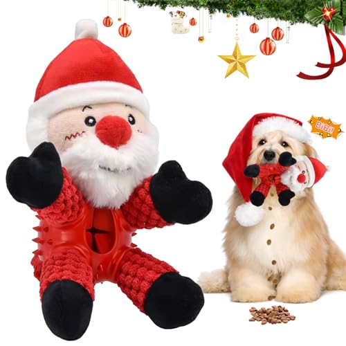 TOPJOWGA Weihnachten Hunde Kauspielzeug, Hundespielzeug Quietschend, Plüschhundespielzeug Weihnachten, Interaktives Kauspielzeug Spielzeug, Hundespielzeug Weihnachten Hund Haustiere Kauen von TOPJOWGA