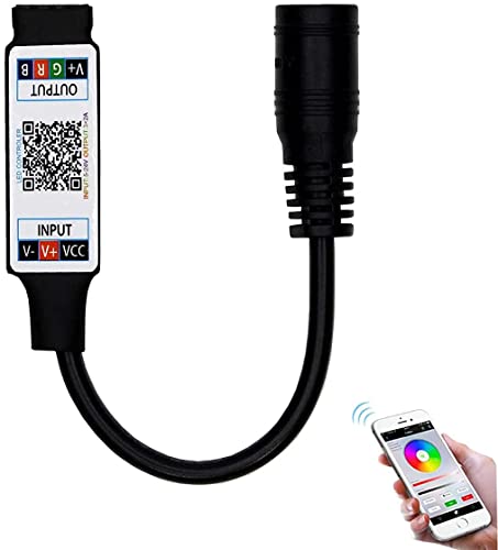 TOPXCDZ Mini RGB Bluetooth Controller USB DC 5V 12V 24V Musik BT Smart APP Controller Lichtleiste Steuerung für RGB LED Streifen (Mini DC Bluetooth Schwarz) von TOPXCDZ