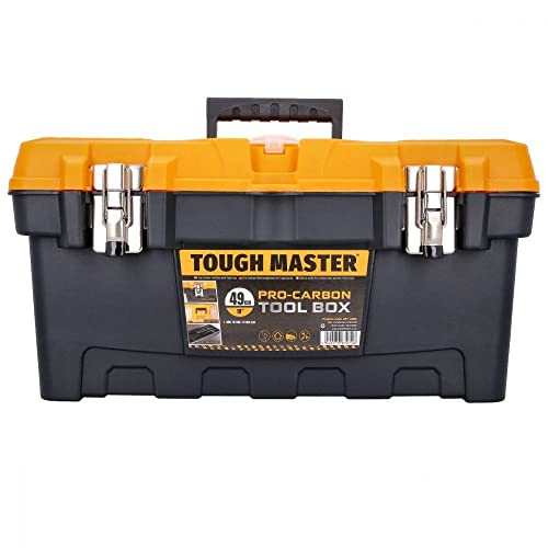 TOUGH MASTER UPT-4006 professioneller Werkzeugkasten, großer tragbarer mobiler Werkzeugtruhen-Aufbewahrungsorganisator mit herausnehmbarem Tragefach, Schwarz und Gelb von TOUGH MASTER