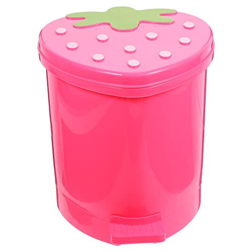 TOYANDONA Tischabfalleimer mit Deckel Tischeimer Erdbeere Mini Mülleimer Schreibtisch Stifte Organizer Mini Speicherorganisator Abfallsammler für Bett Tisch Auto (Pink) von TOYANDONA