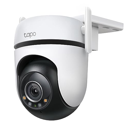 TP-Link Tapo C520WS Überwachungskamera Außen, Starlight Farbe Nachtsicht,360° Kamera , 2K 4MP, 2 leistungsstarke Antennen,IP66 wetterfest, Sicherer lokaler&Cloud-Speicher, AI-Erkennung, APP von TP-Link