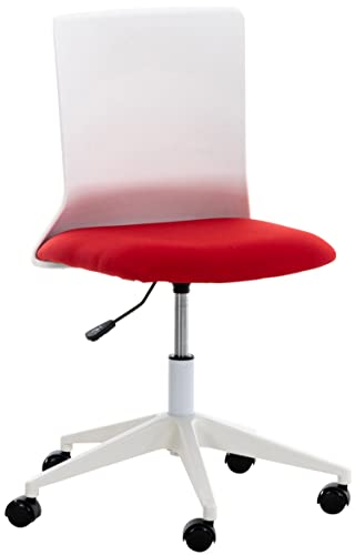 TPFLiving Bürostuhl Apollo Stoff Gestell: Kunststoff weiß - Sitzfläche: Stoff Rot von TPFLiving