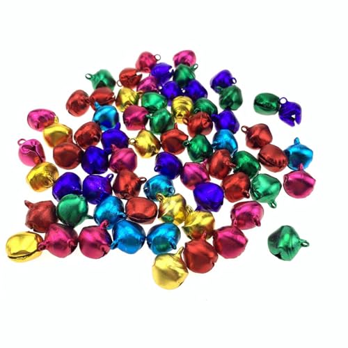 Bunte Kleine Glocken Metallglöckchen, 200 Stück Glöckchen Metallglöckchen zum Basteln, Bunt Metallglöckchen, Kleine Glocken Aus Eisen mit Öse, für Weihnachten Dekoration, Mehrfarbig, 12MM von TQPUWT